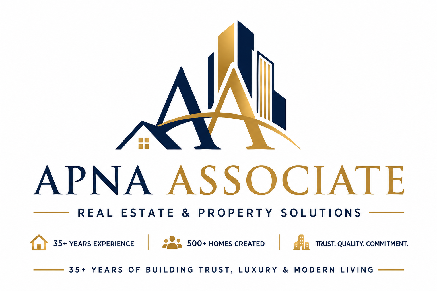 Apna Associate Tagline: 35+ Years of Building Trust, Luxury & Modern Living
